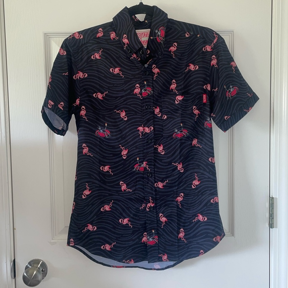 RSVLTS x Natural Light Floating Skeleton and Skeleton Flamingo black and pink XS